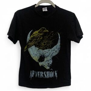 After Shock Metal Festival Raven Skull Graphic Short Sleeve Tee Shirt